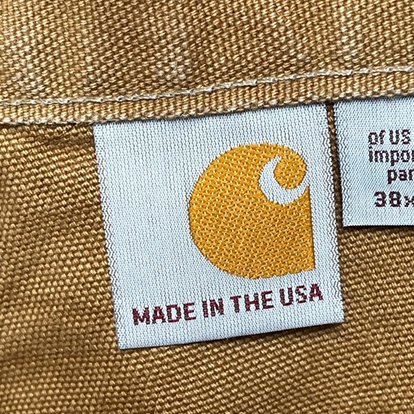 VTG USA Made Double Knee Carhartt Pants Mens 38x30 Brown Straight Leg - Picture 16 of 16